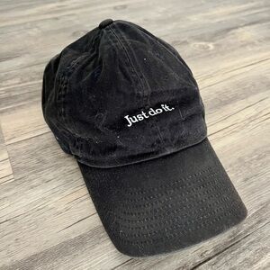 Nike Black 'Just do it.' Embroidered Cotton Cap